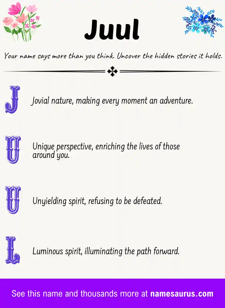 Acrostic poem about Juul.