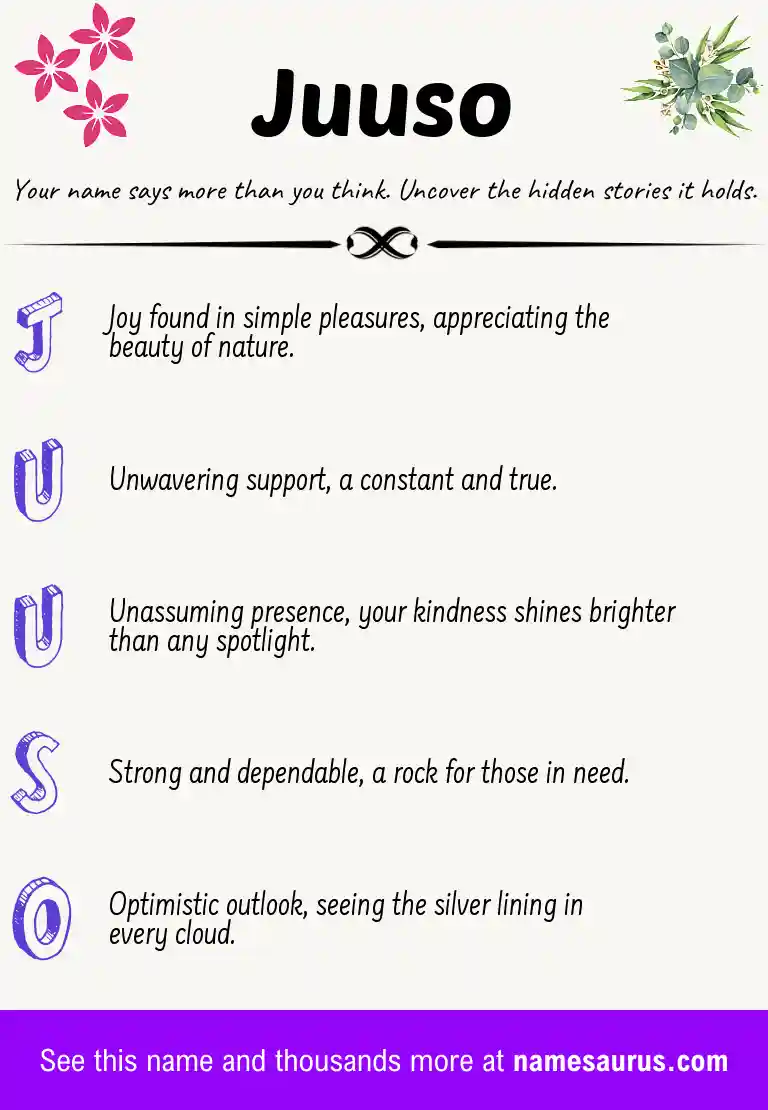 Acrostic poem about Juuso.