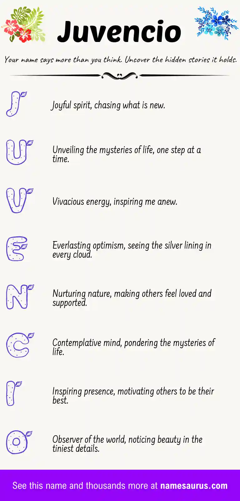 Acrostic poem about Juvencio.