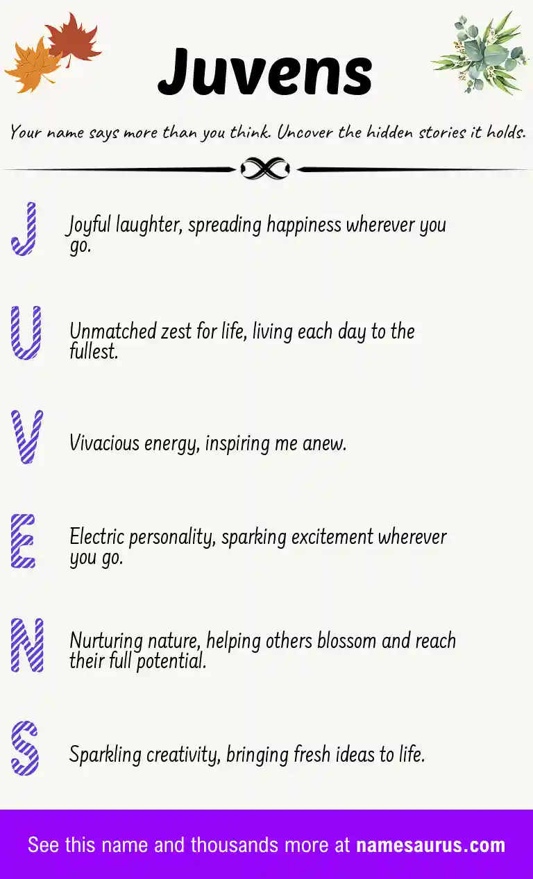 Acrostic poem about Juvens.
