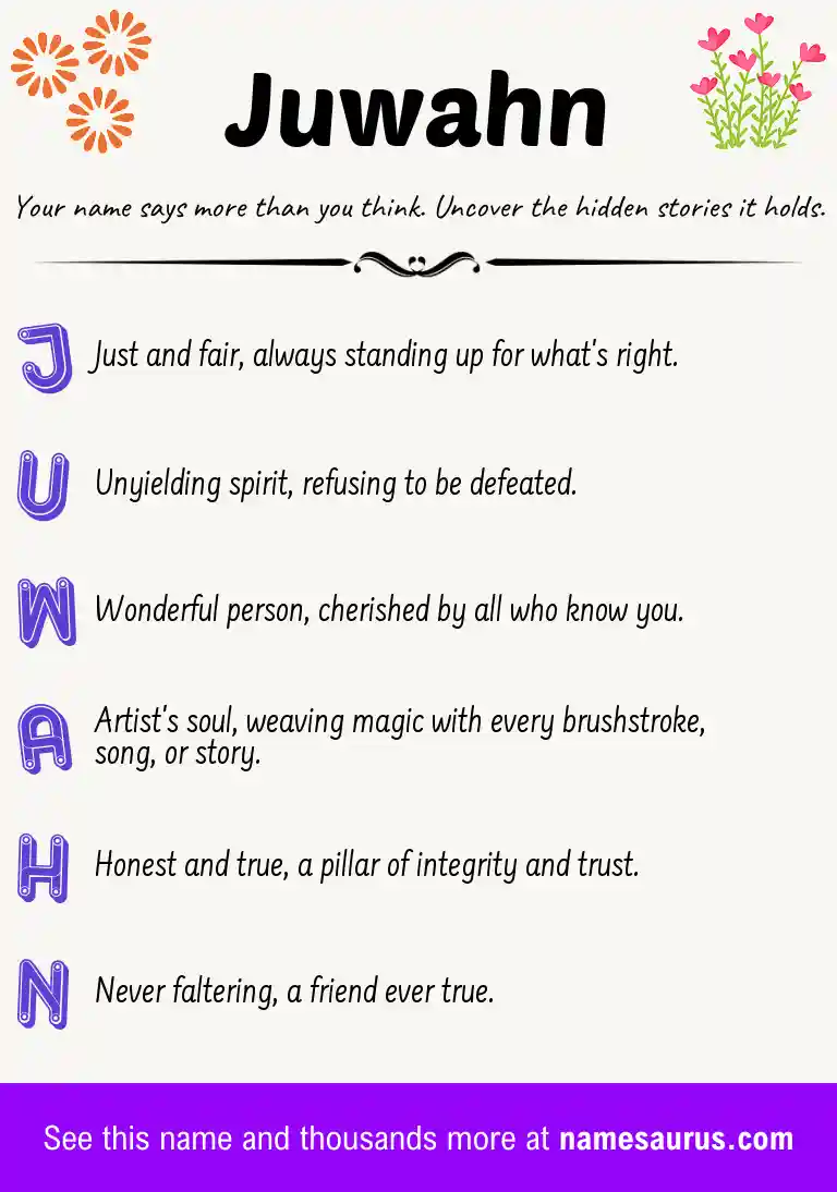 Acrostic poem about Juwahn.