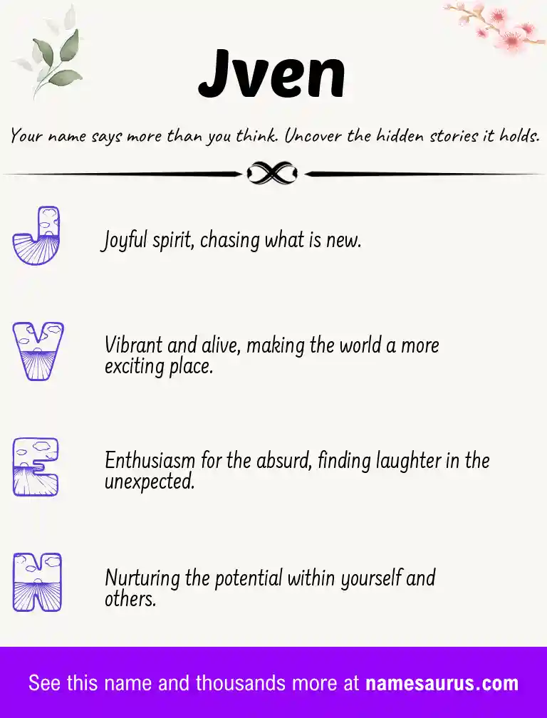 Acrostic poem about Jven.