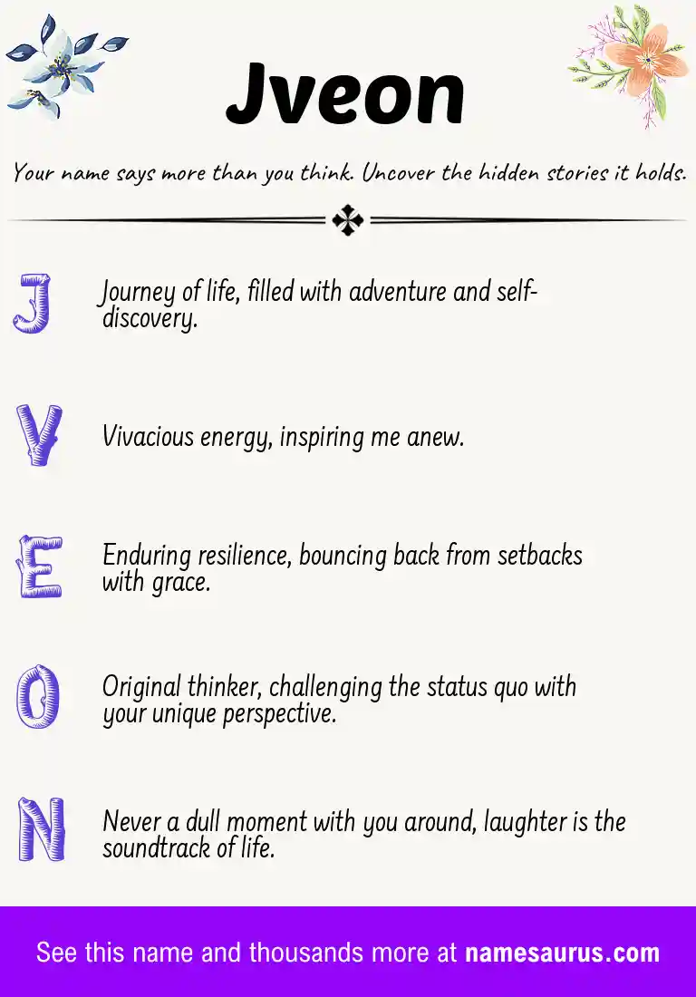 Acrostic poem about Jveon.