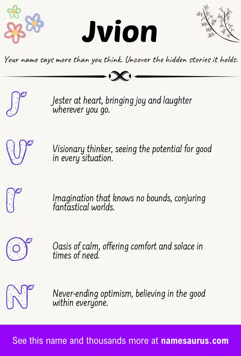 Acrostic poem about Jvion.