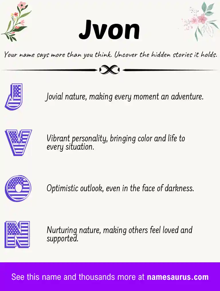 Acrostic poem about Jvon.