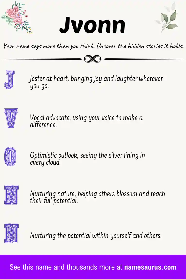 Acrostic poem about Jvonn.