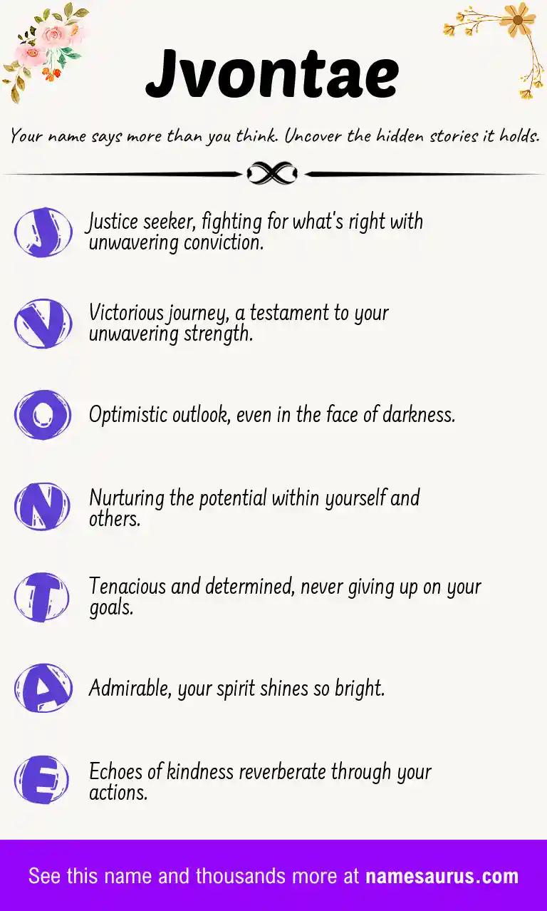 Acrostic poem about Jvontae.