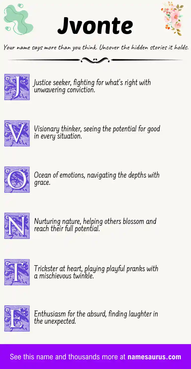 Acrostic poem about Jvonte.