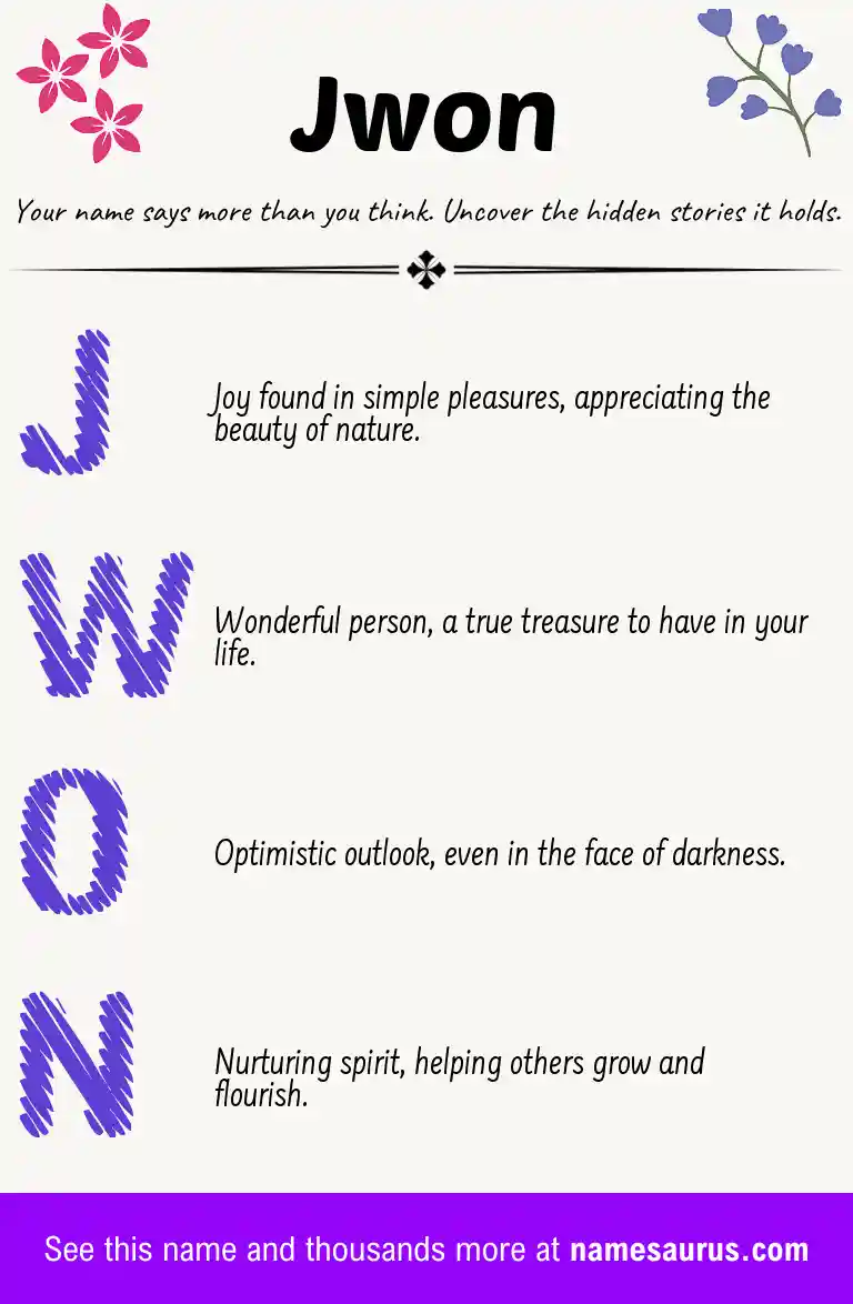 Acrostic poem about Jwon.