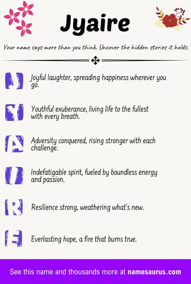Acrostic poem about Jyaire.
