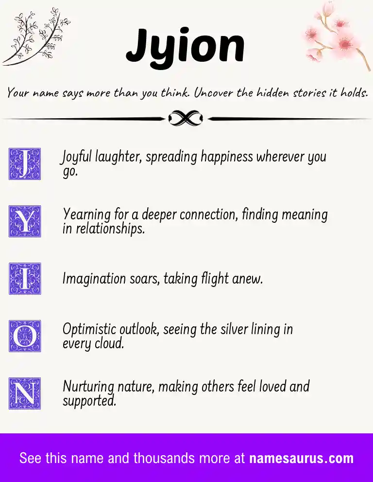 Acrostic poem about Jyion.