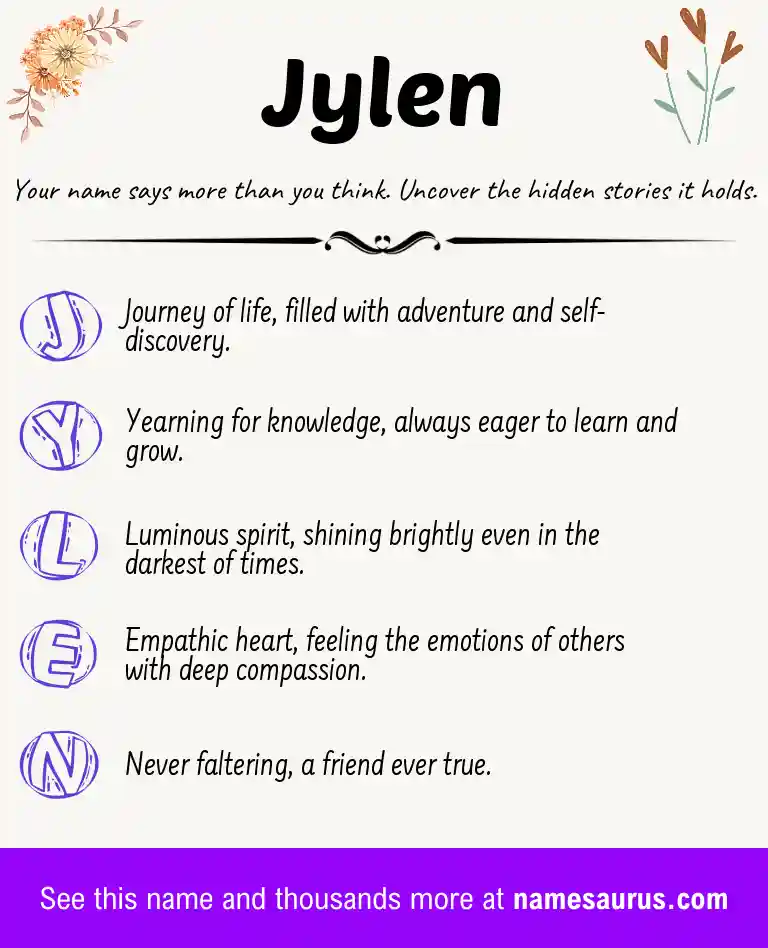 Acrostic poem about Jylen.