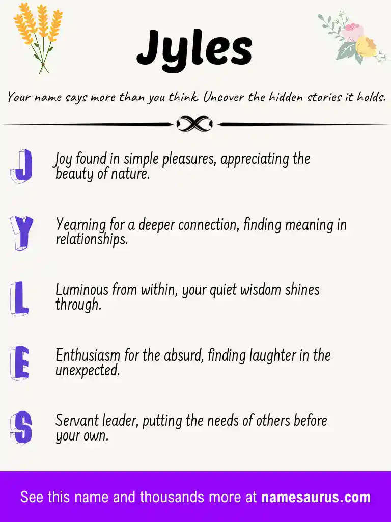 Acrostic poem about Jyles.