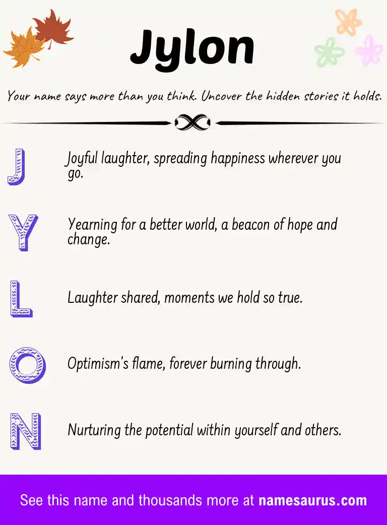 Acrostic poem about Jylon.