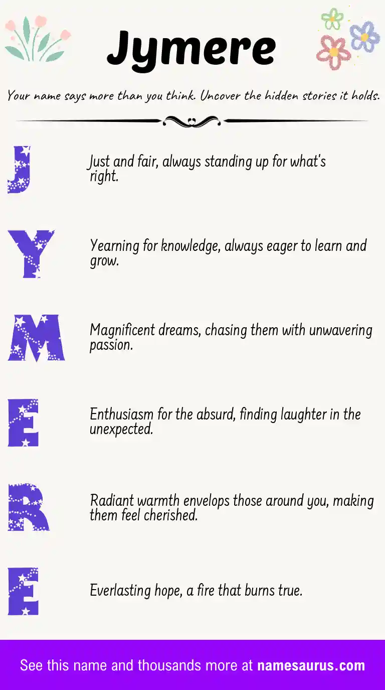 Acrostic poem about Jymere.