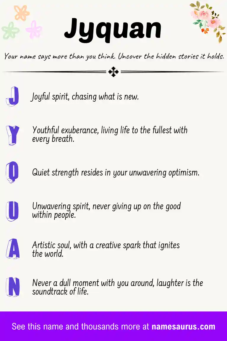 Acrostic poem about Jyquan.