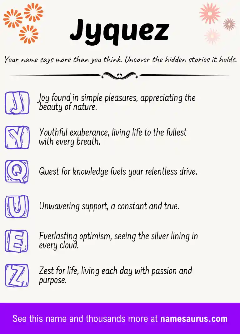 Acrostic poem about Jyquez.