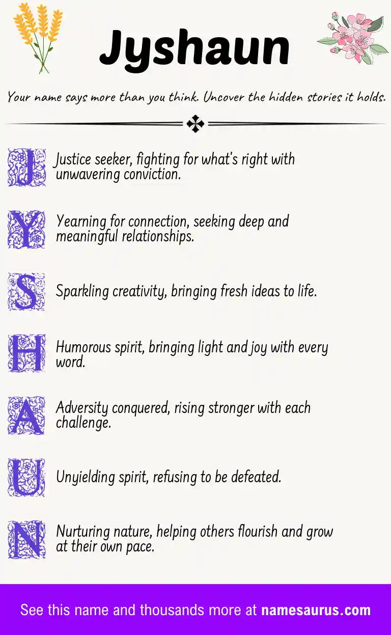 Acrostic poem about Jyshaun.