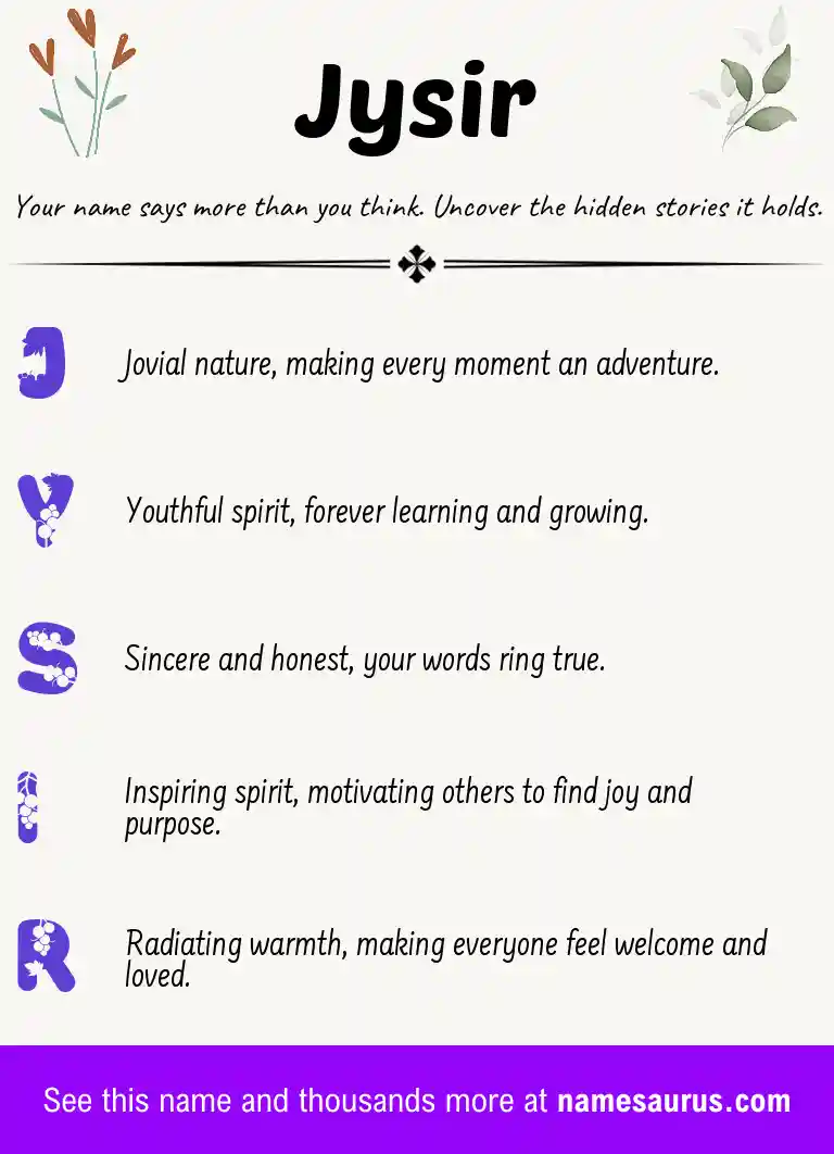 Acrostic poem about Jysir.