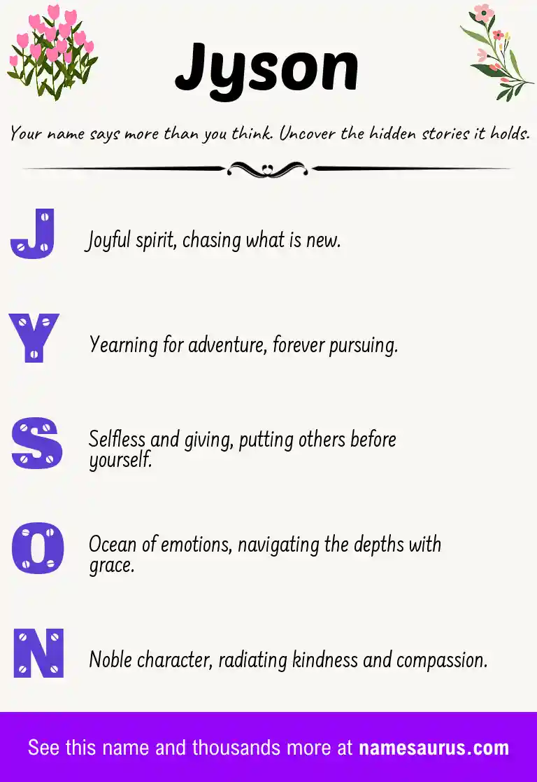 Acrostic poem about Jyson.