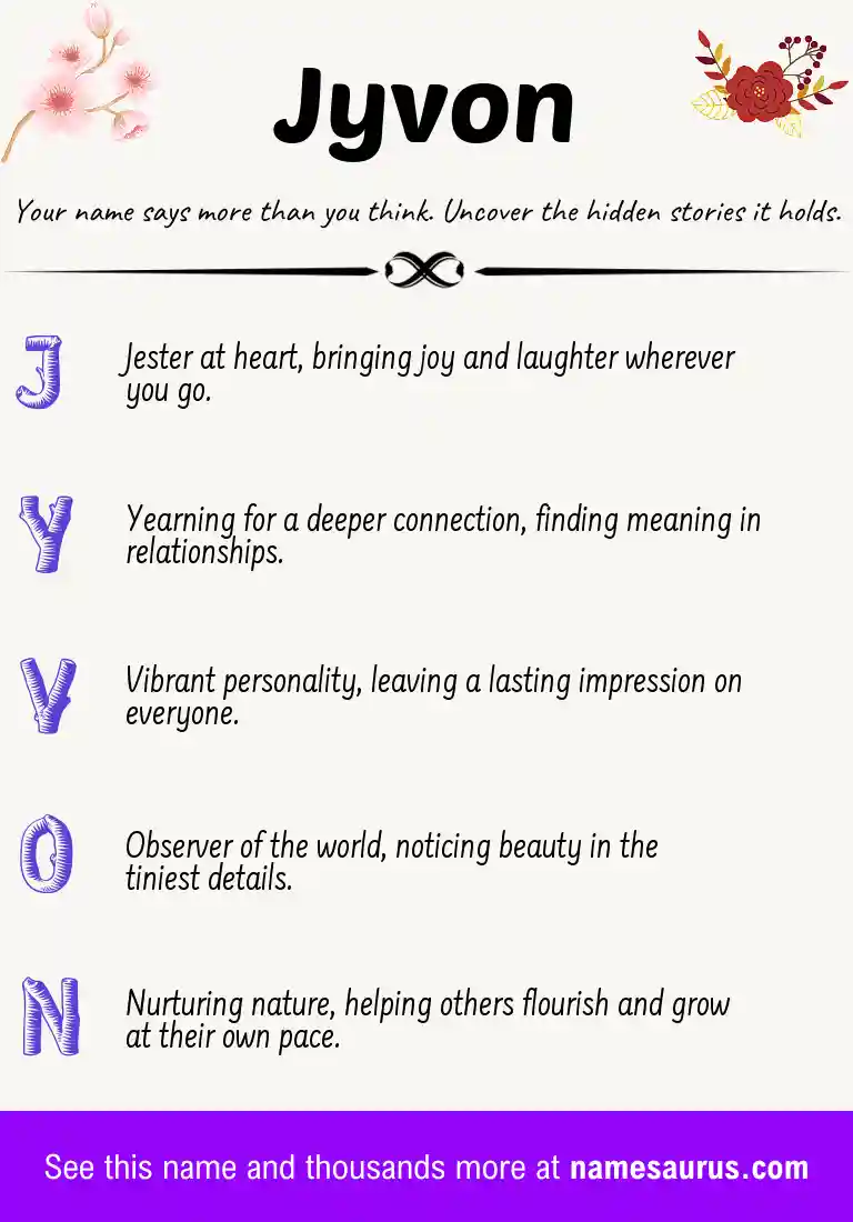 Acrostic poem about Jyvon.