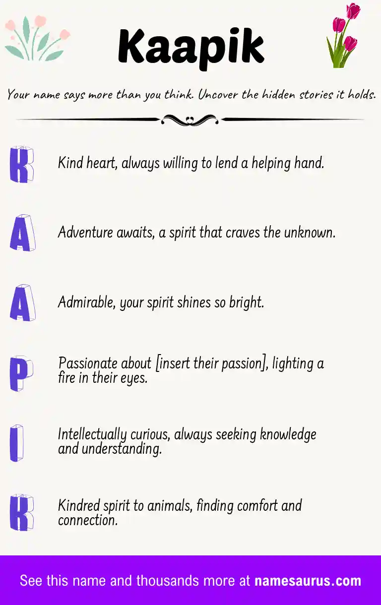 Acrostic poem about Kaapik.