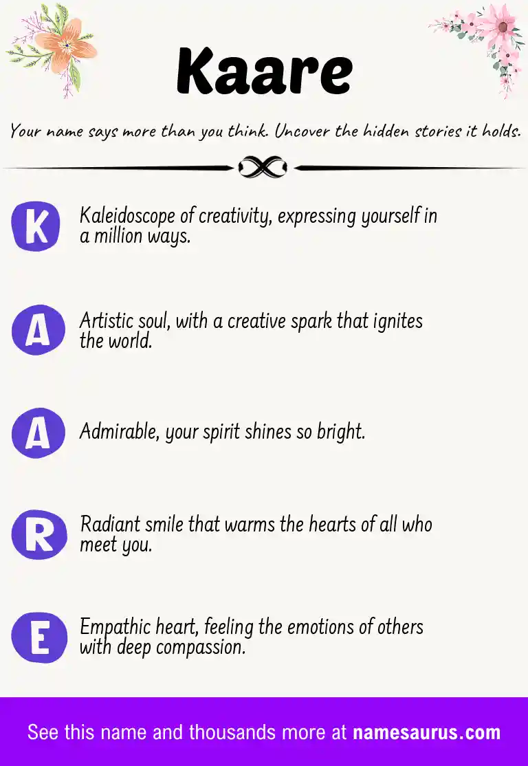 Acrostic poem about Kaare.