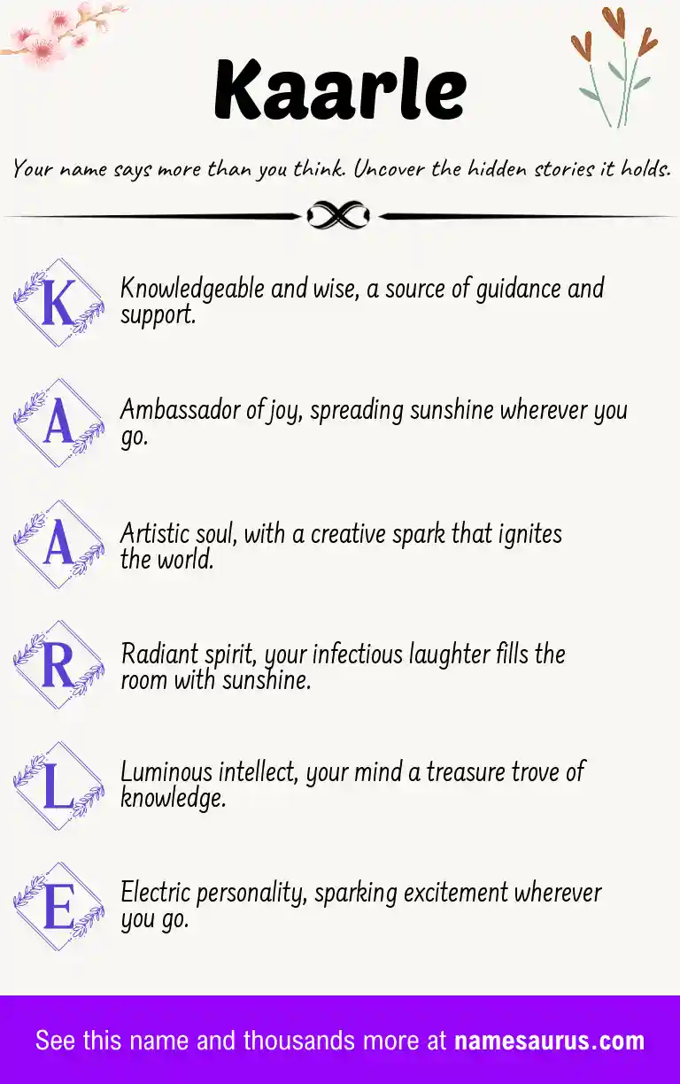Acrostic poem about Kaarle.