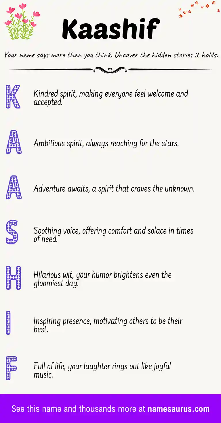 Acrostic poem about Kaashif.