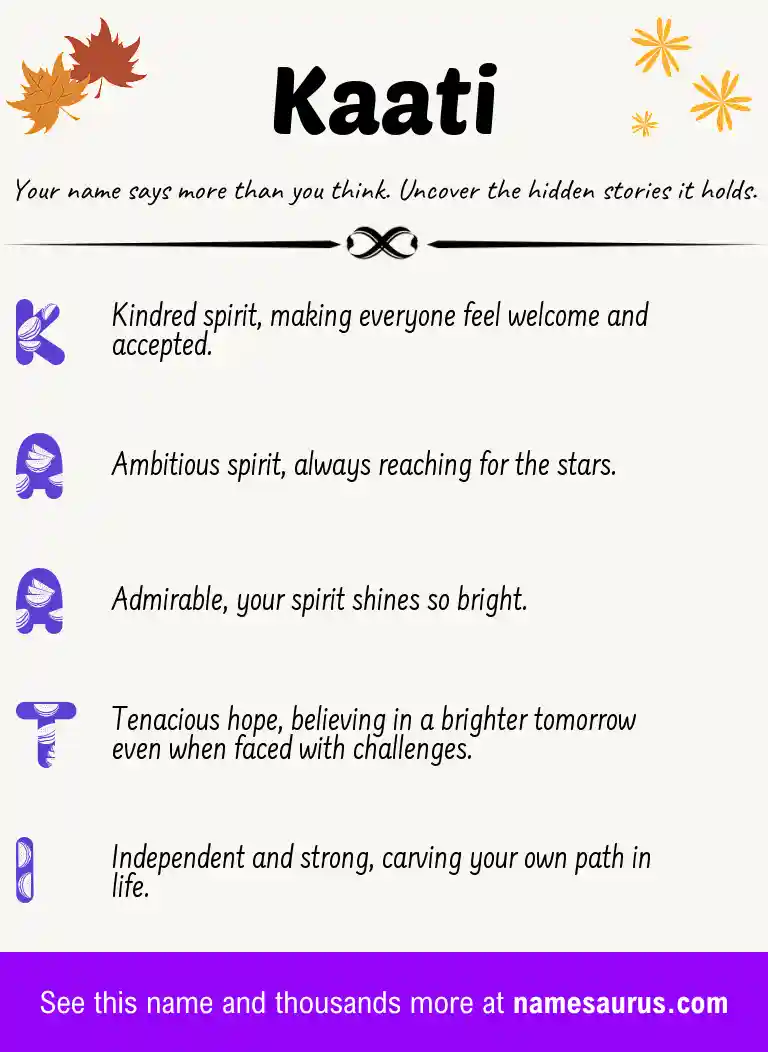 Acrostic poem about Kaati.