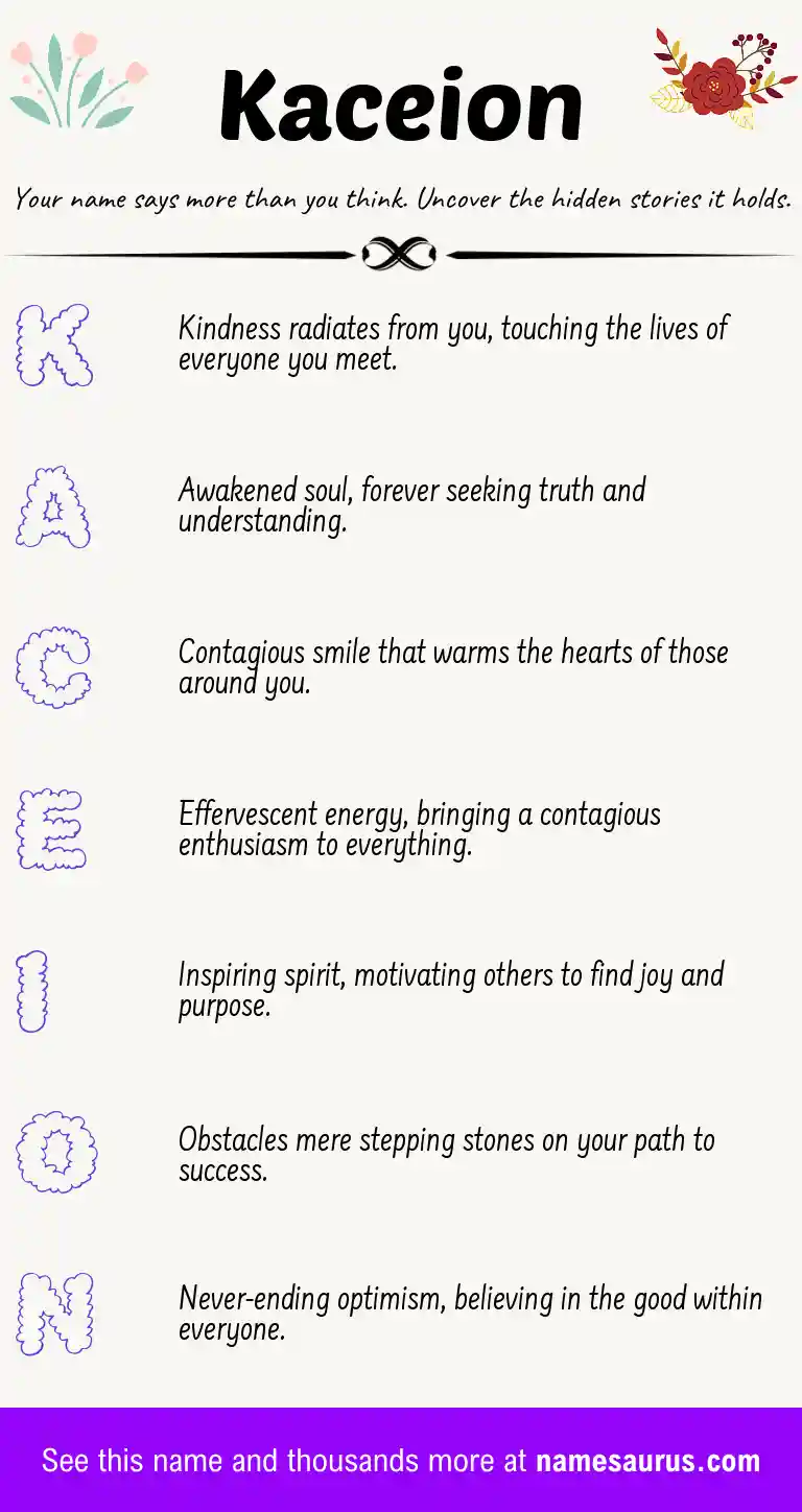 Acrostic poem about Kaceion.
