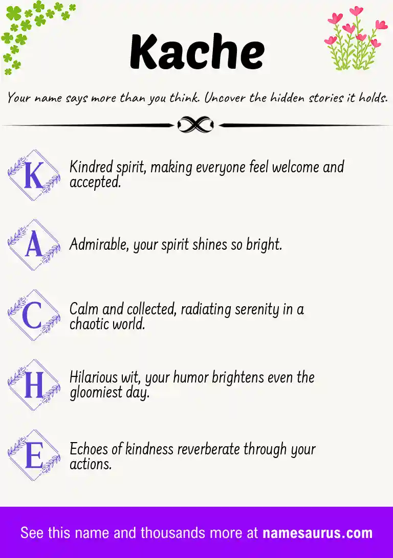 Acrostic poem about Kache.
