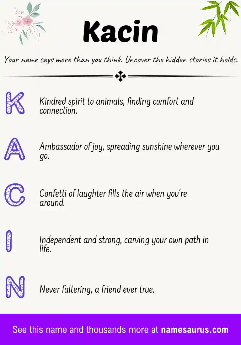 Acrostic poem about Kacin.