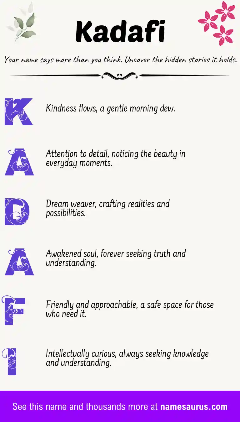 Acrostic poem about Kadafi.