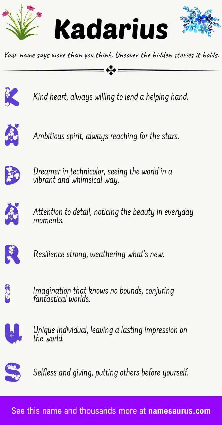 Acrostic poem about Kadarius.