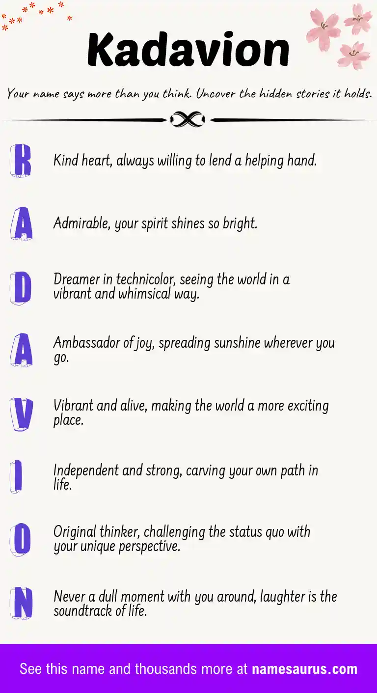 Acrostic poem about Kadavion.