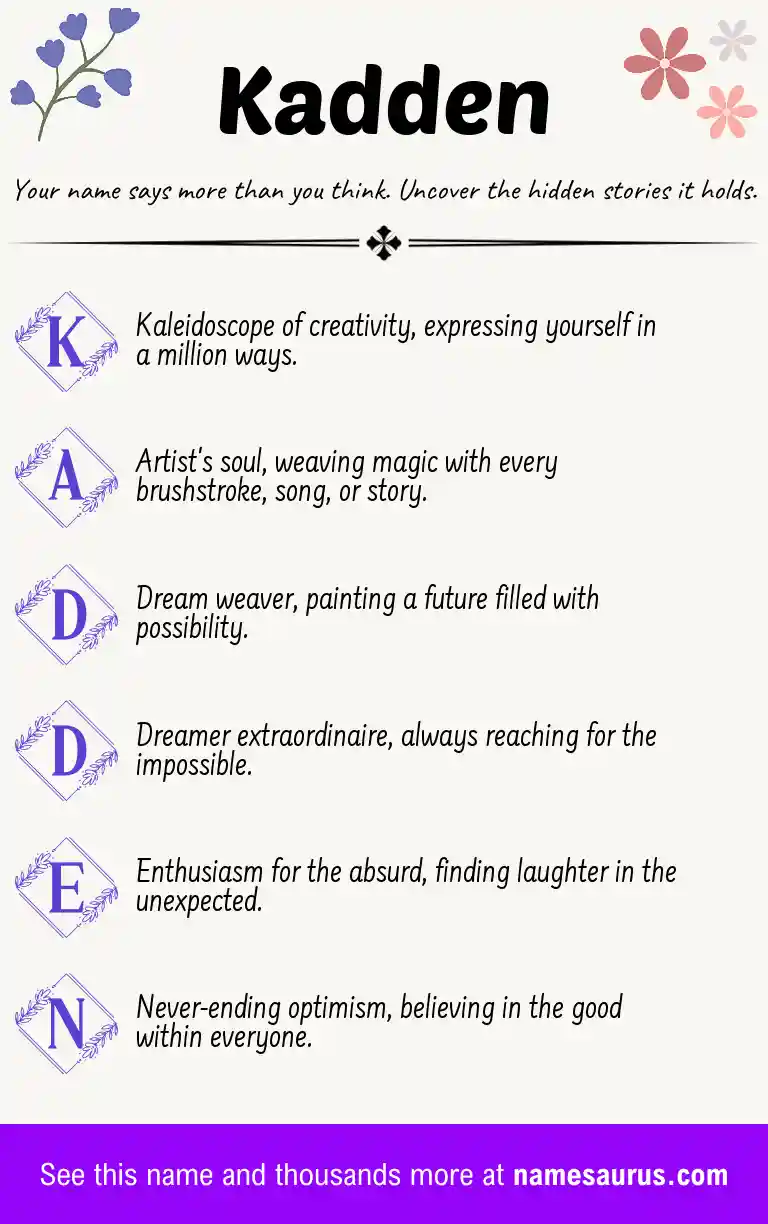 Acrostic poem about Kadden.