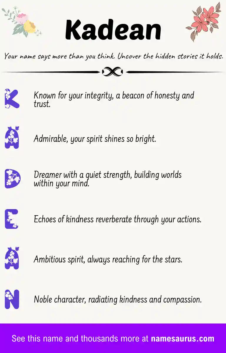 Acrostic poem about Kadean.