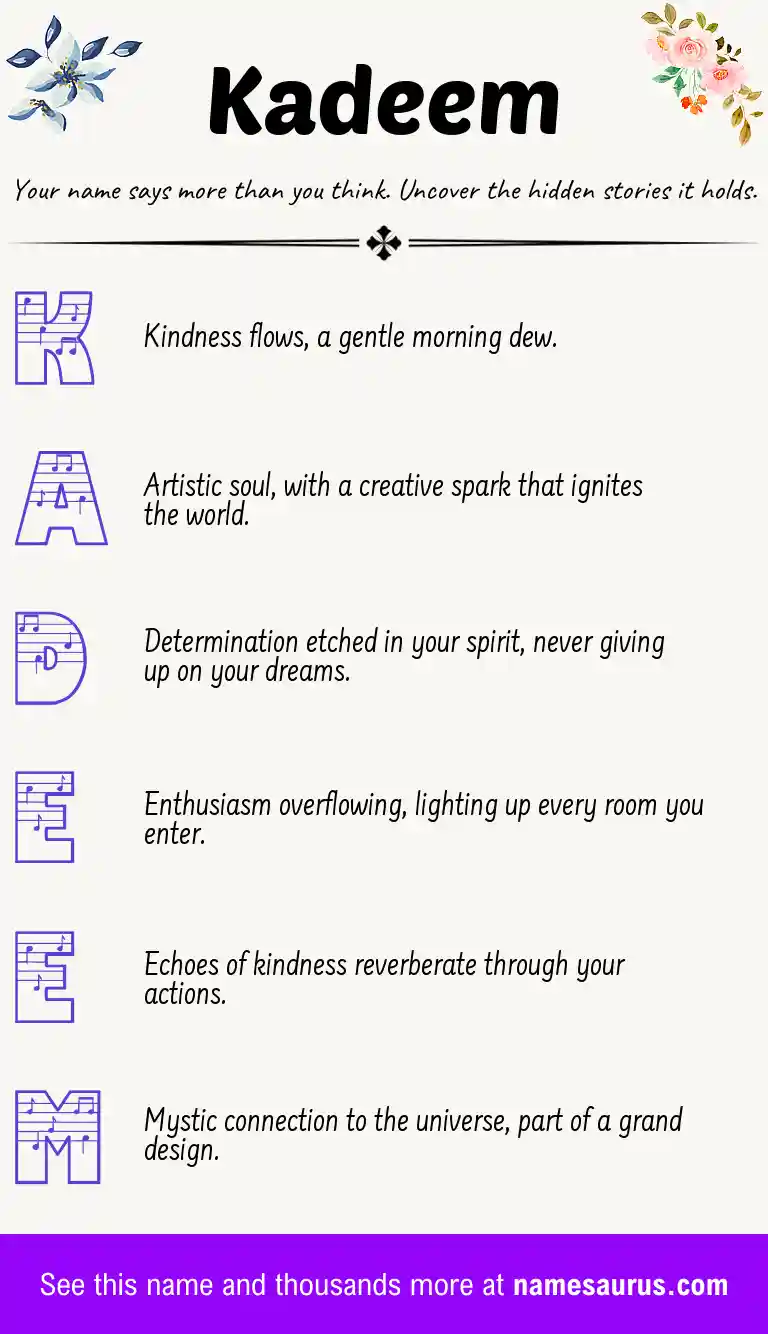 Acrostic poem about Kadeem.