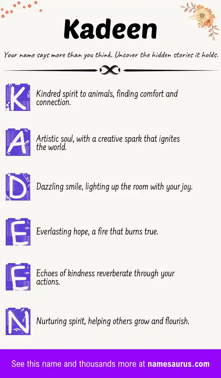 Acrostic poem about Kadeen.