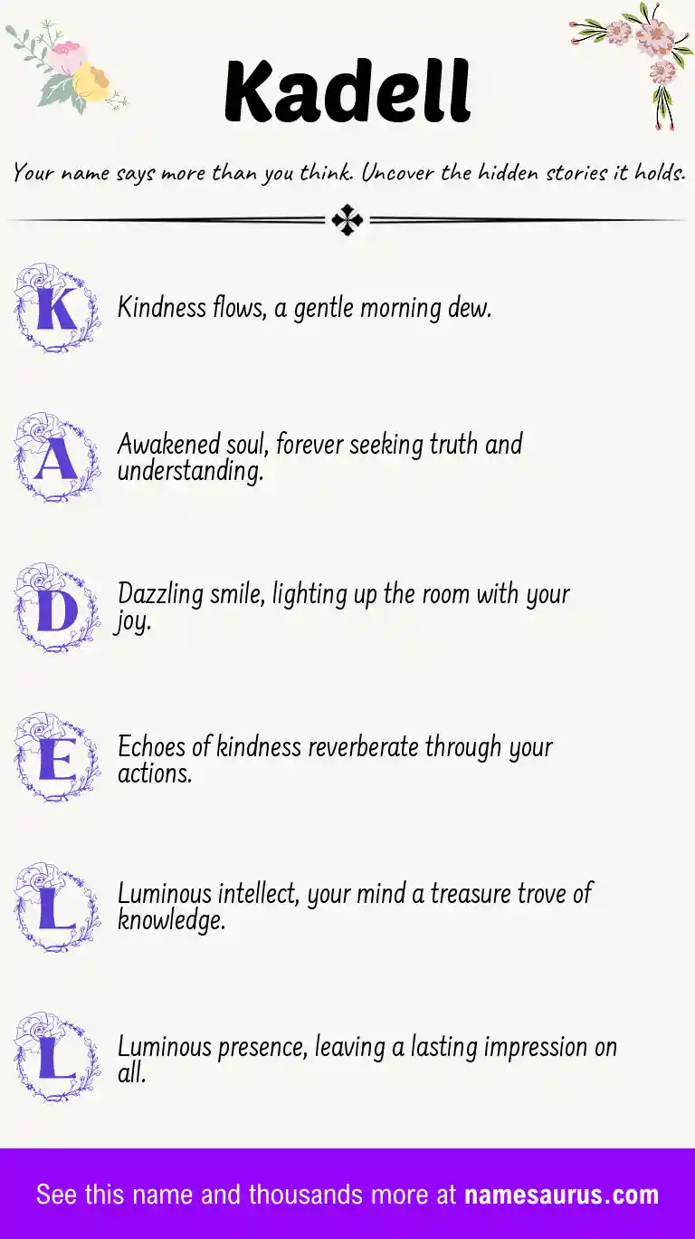 Acrostic poem about Kadell.