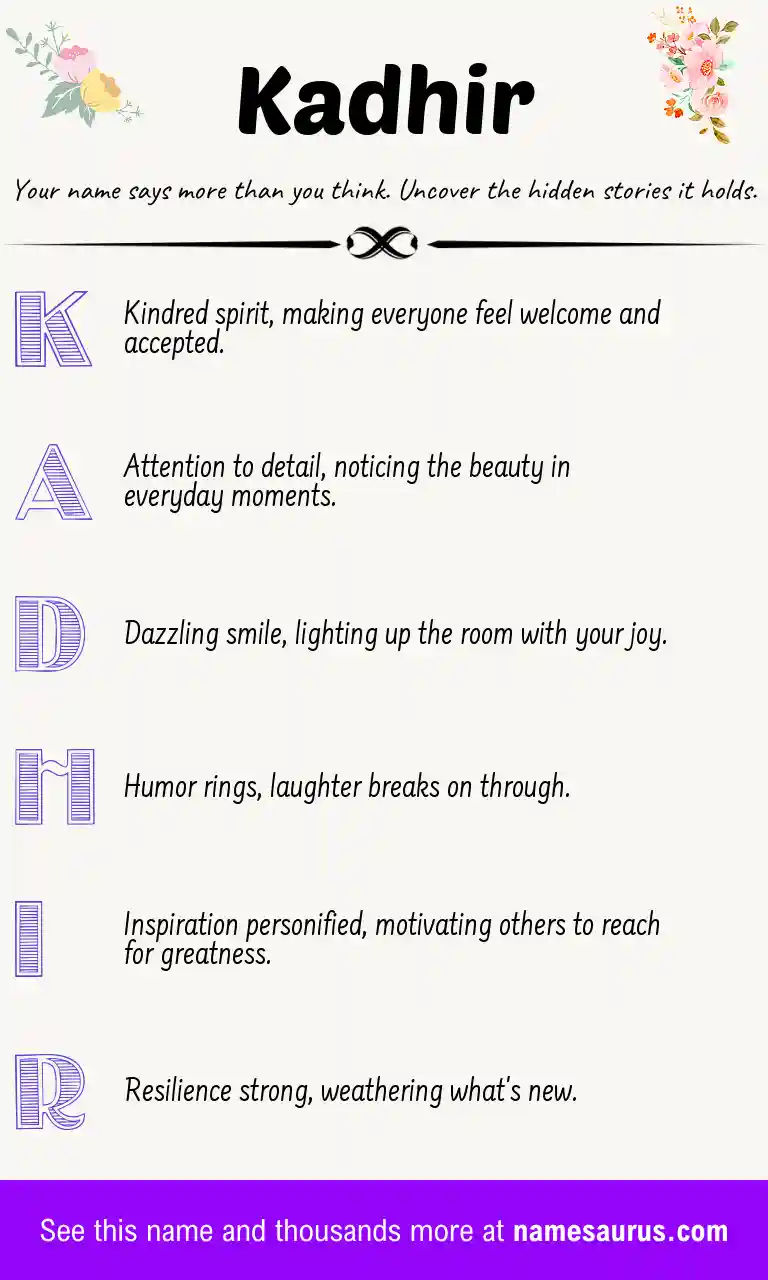 Acrostic poem about Kadhir.