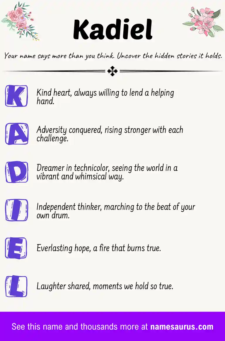Acrostic poem about Kadiel.