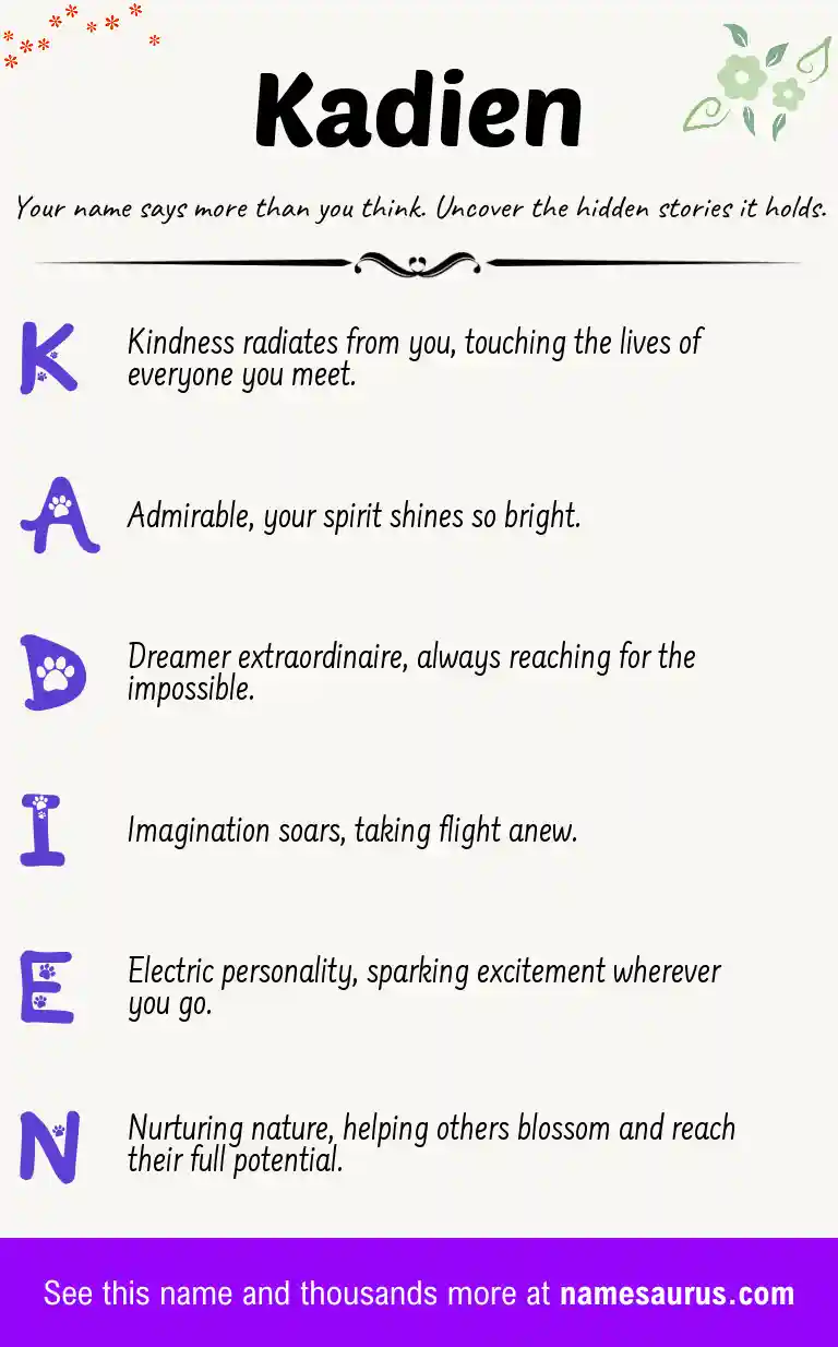 Acrostic poem about Kadien.