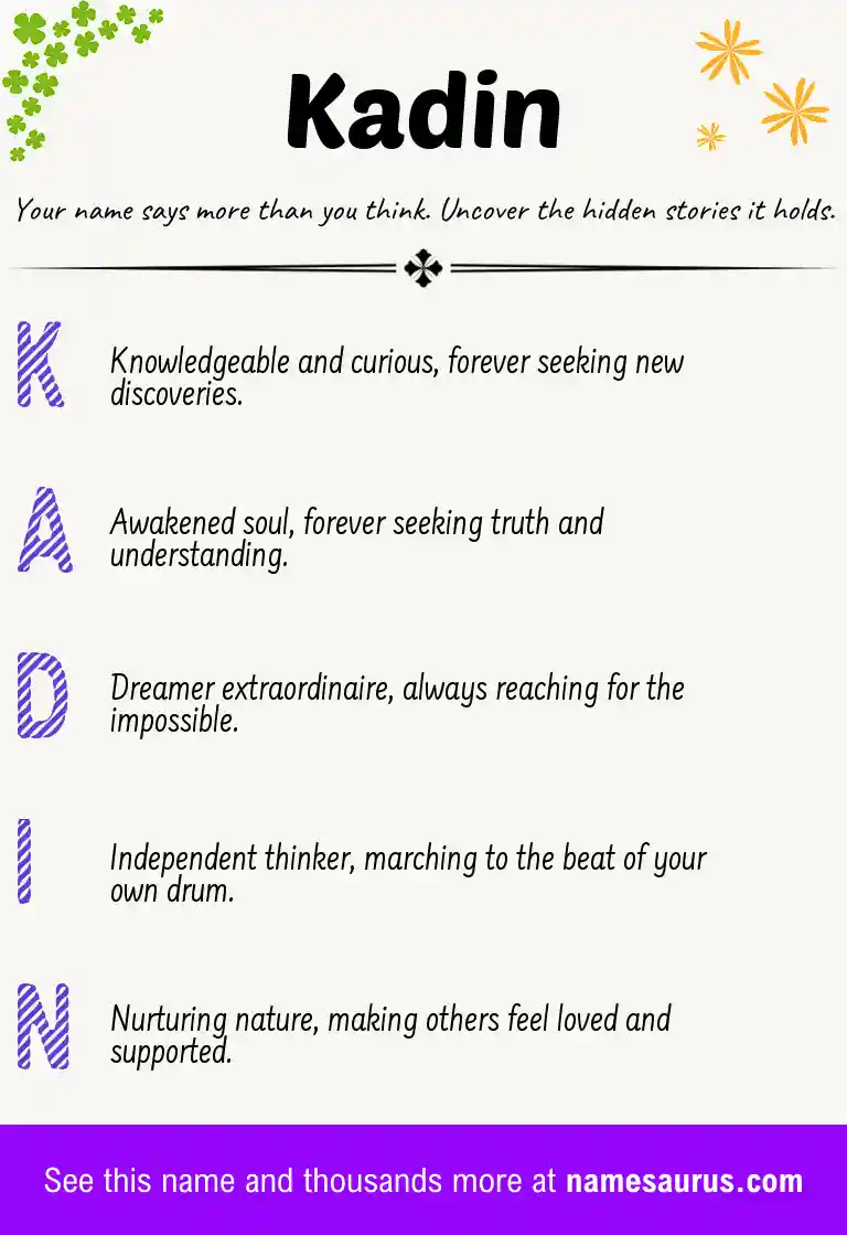 Acrostic poem about Kadin.