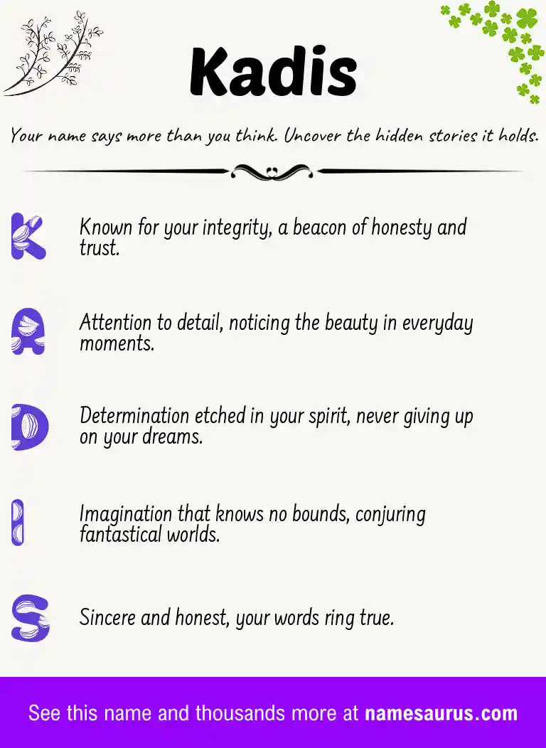 Acrostic poem about Kadis.