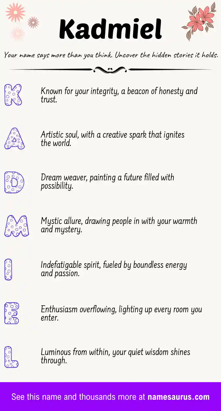 Acrostic poem about Kadmiel.