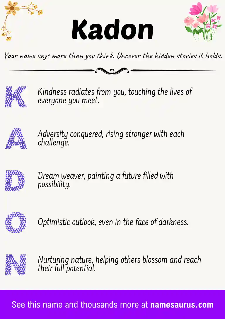 Acrostic poem about Kadon.