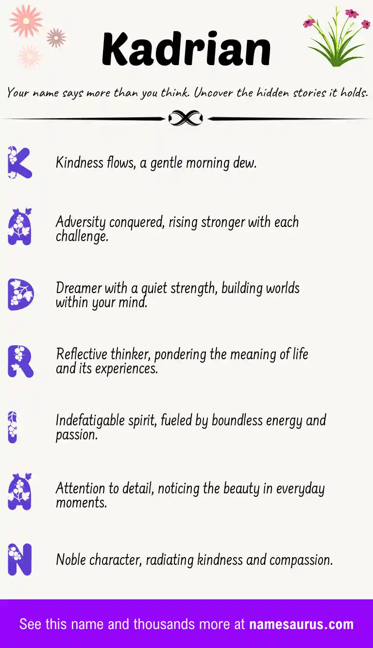 Acrostic poem about Kadrian.