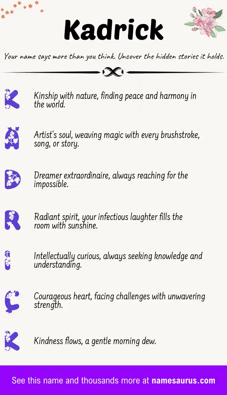 Acrostic poem about Kadrick.
